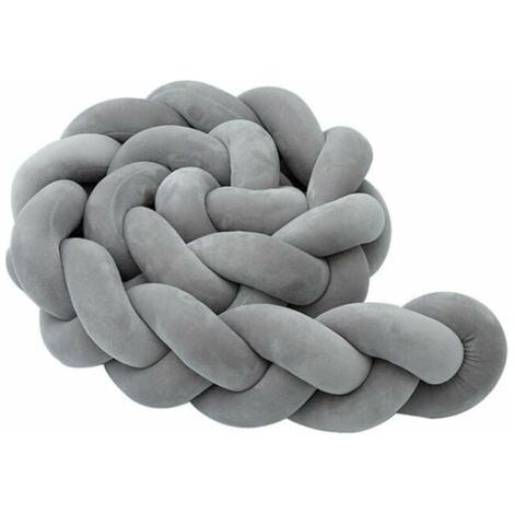 Tour de lit, pare-chocs pour bébé, pare-chocs pour bébé, protection de bord de tissage, décoration de garde-tête pour lit de bébé (gris, 100 13 7 cm)--TRIMEC (1/5)