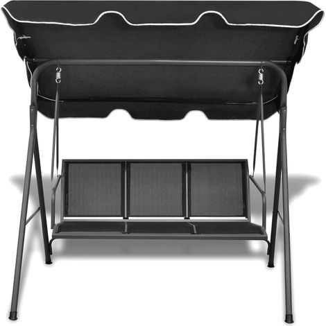 Balancelle de jardin avec auvent noir CFW59381 (1/5)