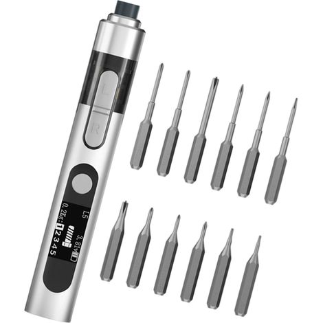 Kit de tournevis électrique rechargeable longue durée, outil sans fil permettant plus de 1000 opérations grâce à sa batterie de 280 mAh