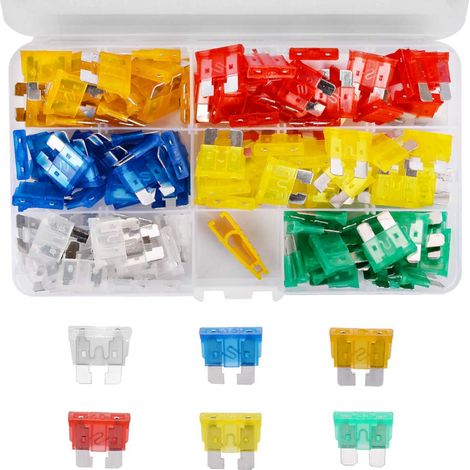 120Pcs Assortiment de fusibles à lame standard 5A 10A 15A 20A 25A 30A pour Auto Voiture Camion (1/5)