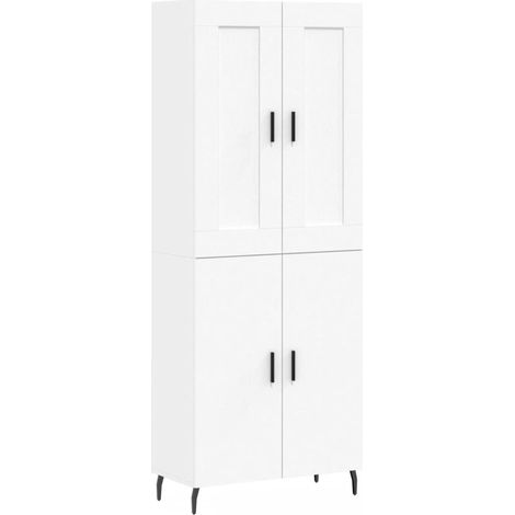 Aparador cómoda mueble de almacenaje organizador cocina salón salón alto 695 x 34 x 180 cm madera de ingeniería blanco 020032594 (1/5)