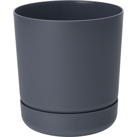 Satina 20 runder Blumentopf mit Untersetzer  Anthrazit