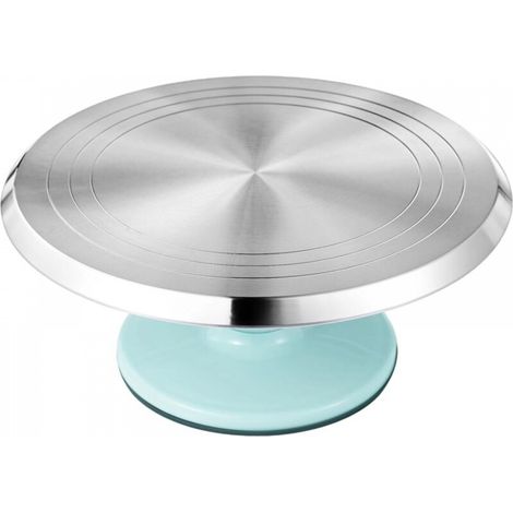 Présentoir à gâteaux rotatif en alliage d'aluminium, plateforme rotative antidérapante, rotation fluide, bleu (1/4)