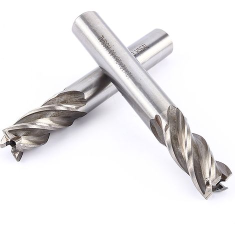 Fraise à 4 dents à queue droite en acier rapide (HSS) de 12 mm de haute qualité, usinée CNC. (1/5)