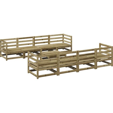 Maison Exclusive - 9-tlg. Garten-Sofagarnitur Kiefernholz Imprägn