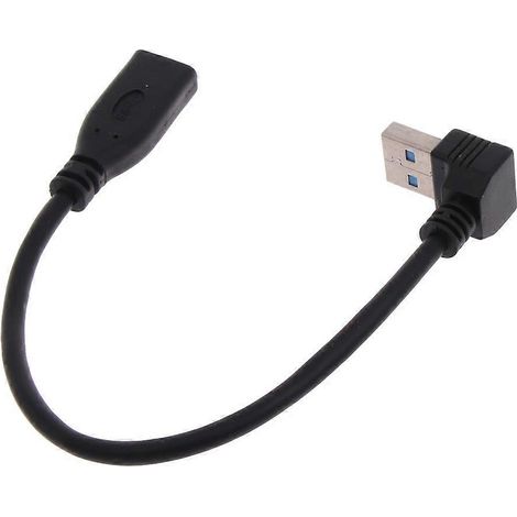 Adaptateur coudé USB 3.1 vers USB-A de 20 cm, câble convertisseur de données et de charge (1/5)