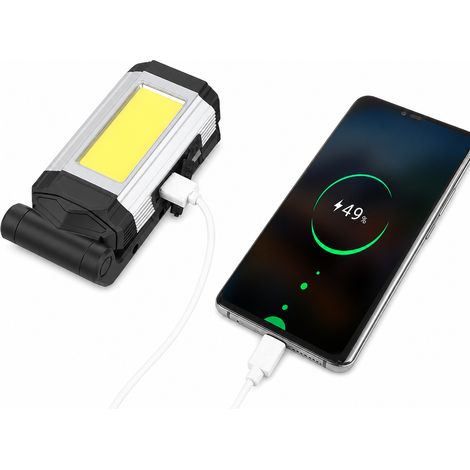Lampe de Travail LED Pliable USB avec Aimant pour Garage Argent (1/5)