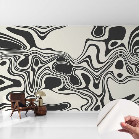 Carta da parati adesiva - lavabile - decorazione murale - per cucina - pellicola decorativa Linee dinamiche 416x254 cm (1/5)