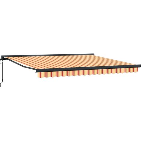 Maison Exclusive - Auvent rétractable jaune et blanc 4x3 m tissu et aluminium
