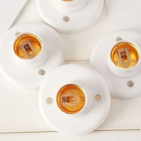 10 Stück E27-Serie Kunststoff-Schraublampenfassung, runde Lampenhalterung, Glühbirnenfassung-Adapter (1/5)