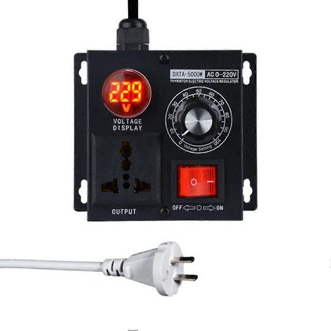 Régulateur de tension variable 5000W, contrôle de vitesse, température, lumière, tension, contrôleur de pression élastique, prise US 2 trous (1/5)