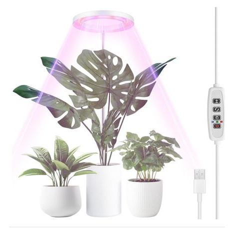 (White)Plant Lamp, Full Spectrum LED Grow Light, 30-155 cm Adjustable Height with 70 LEDs, with 3/9/12h Timer, for Indoor Plants (1/5)