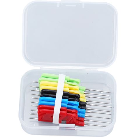 10Pcs IC Test Clip SMD Testing Hook Fine Dual Hooks Tools Set Kit for Maintenance