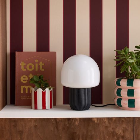 Lampe de table intérieur résine et PVC Ø18cm noir - Sano (1/5)