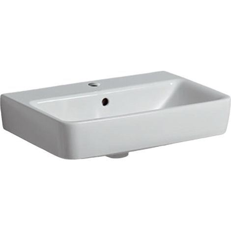 Lavabo Geberit Renova Compact, 55x37cm, trou de robinetterie au centre, Blanc