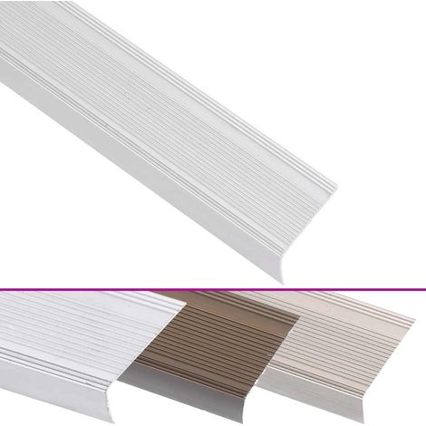 Nez de marche forme en L 15 pcs aluminium 90 cm argenté