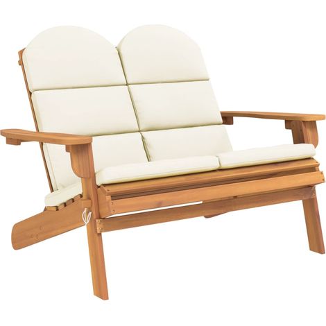 Maison Exclusive - Banc de jardin Adirondack et coussins 126 cm bois massif acacia