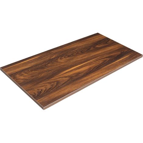Plateau de table mélaminé 120 x 60 cm bois foncé