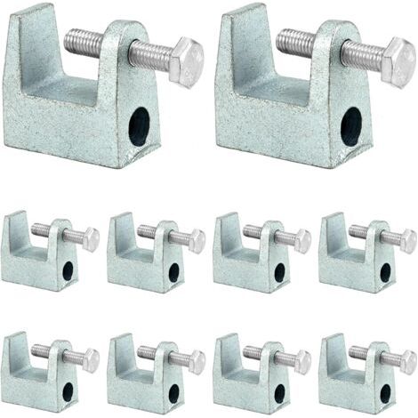 Lot de 12 colliers de serrage pour poutres, en acier zingué, pour la construction de ponts et de bâtiments, M8 (8 mm) (1/5)