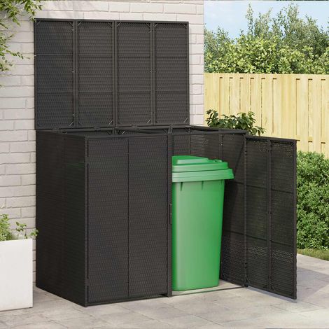 vidaXL  Box Garbage Bin Box  2 pcs Black 130 x 80 x 115 cm Polyethylene
