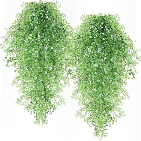 Faux Extérieur Suspendus Faux Plantes Artificielles En Plein Air Vignes Plantes De Lierre Suspendus Faux Fougères Garden Party Décorations De Mariage 4 Pack (1/5)