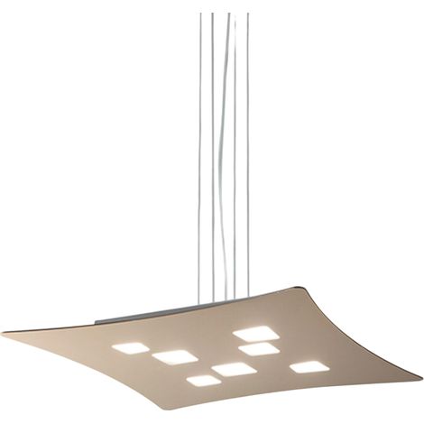 Lampadario sospensione Isotta 10 luci GX53 tortora - Lampada soffitto design moderno 62x69cm, luce biemissione, max 10x8W, IP20, lampadine escluse (1/4)