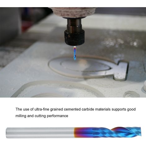 10 Vollhartmetall-Fräser mit 1 Spiralmesser, blauer Nano-Beschichtung zum Gravieren und Schneiden – 3,175 mm Schaft (1/5)