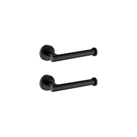 Portarrollos de papel higiénico mural de acero inoxidable SUS304 – Acabado negro mate – Instalación vertical/horizontal – Para rollos estándar – Crezuo