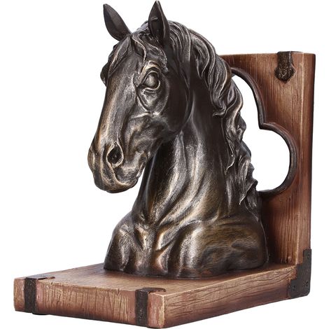 Tête de cheval en résine multifonctionnelle, sculpture et serre-livres pour salon, bureau, décoration intérieure BS20900