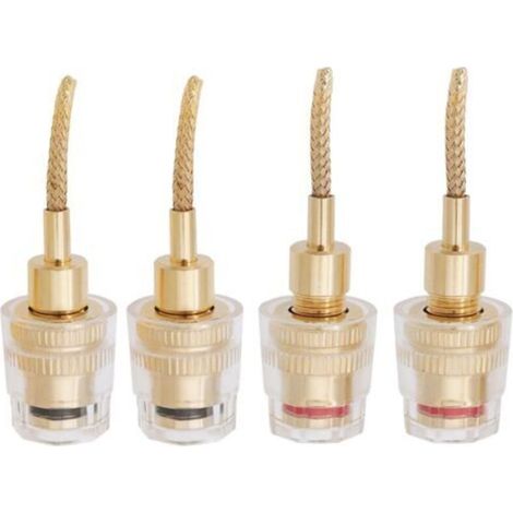 Set mit 4 Bananensteckern für Lautsprecher, 4-mm-Bananenstecker (weiblich), 2-mm-Geflechtstecker, Bananenstecker, 2-mm-Bananenstecker (weiblich) für HiFi-Audio-Adapterkabel (1/5)