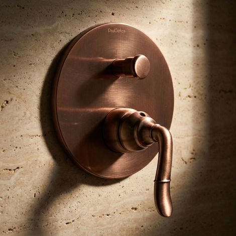 PaulGurkes Unterputz Armatur Kupfer Rote Bronze 2-Wege Mischbatterie Retro