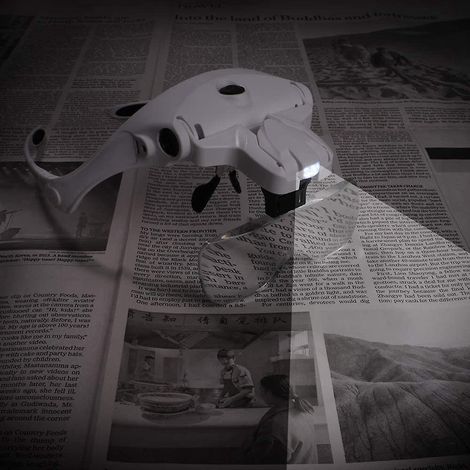 Freihändige Kopflupe, USB-wiederaufladbare Kopflupe mit LED-Licht für die Schmuckherstellung und andere Schmuckarbeiten.