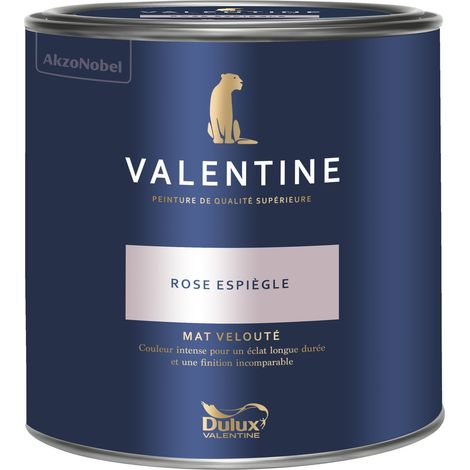 Dulux Valentine Peinture intérieure de haute qualité - Valentine - Couleur intense & pouvoir couvrant élevé - Mat Velouté Rose Espiègle 2 L