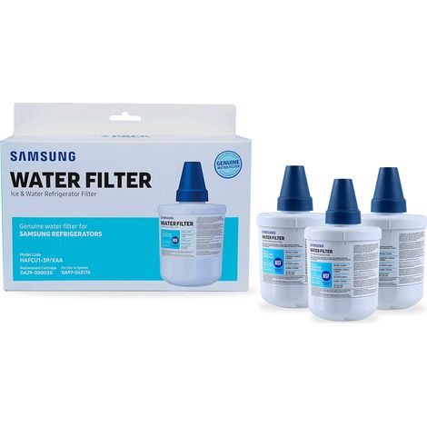Compatible with Samsung Refrigerator Water and Ice Filters, Carbon Block Filtration for Clean, Clear Drinking Water, DA29-00003G, 3 Pack (1/4)