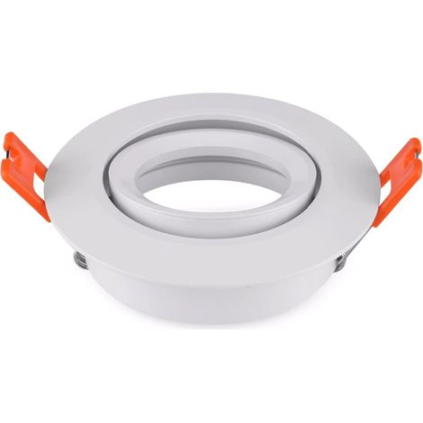 Portafaretto incasso rotondo bianco orientabile cornice alette a molla LM2344 (1/5)