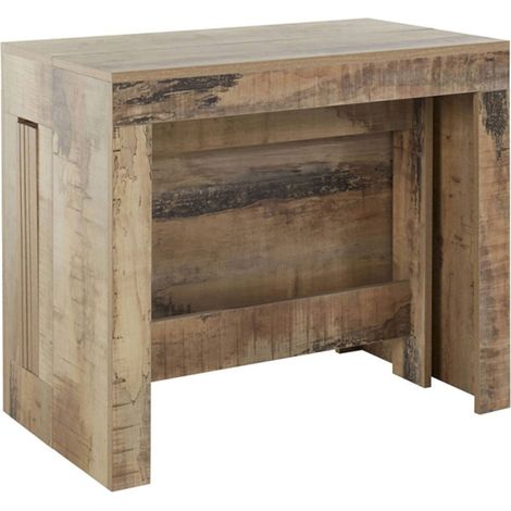Dmora – Table extensible jusqu'à 12 places – Console avec supports d'extension – 51/300x90x77 cm – Érable – Made in Italy - 300x90h77