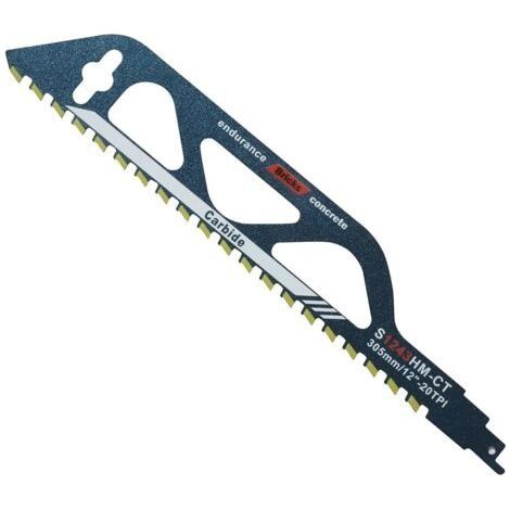 Lames de Scie Sabre, Lames de Scie Alternative en Carbure, Lames de Scie à Béton Aéré, Lames de Scie Professionnelles pour la Coupe de Brique Rouge et de Pierre (305mm) (1/4)