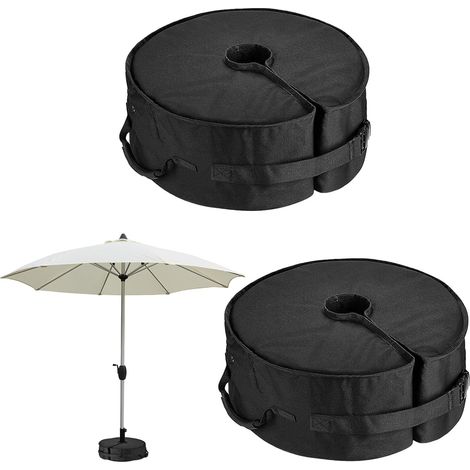 Set mit 2 Sandsäcken für Sonnenschirmständer, hochbelastbare Sandsäcke bis 40 kg, wetterfest, mit großer Öffnung (1/5)
