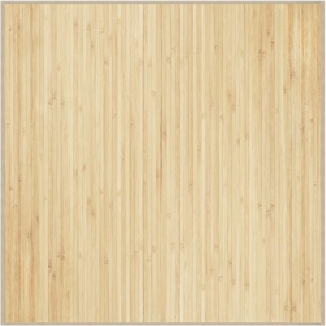 Tapis carré naturel clair 100x100 cm bambou (1/5)