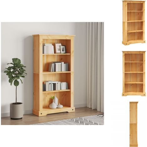 Bücherregale & Bücherschränke - Living Bücherschrank 4 Fächer Mexiko-Stil Kiefernholz 81x29x150 cm (1/5)