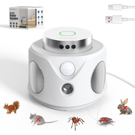 3 Émetteurs Ultrasons Anti Rongeurs, 3 Modes PIR, 9 Lumières Stroboscopiques, 360° Pour Maison Jardin (1/5)