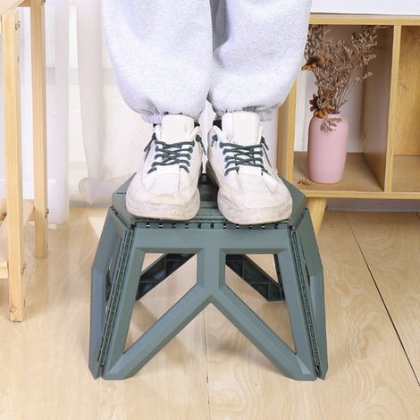 Tabouret pliant en plastique léger et portable pour enfants, idéal pour le camping, la pêche et les pique-niques (vert). (1/5)