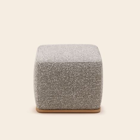 Pouf en Bois et jacquard Pietro ARNEL
