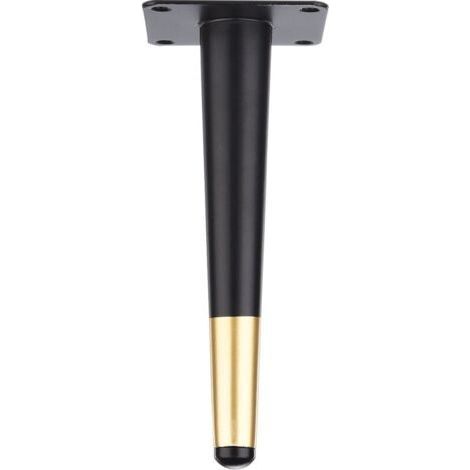 1 pc (20 cm droit conique noir avec or) pieds de canapé meubles pieds en métal armoire de salle de bain meuble TV pieds de support de matériel de Table (1/4)