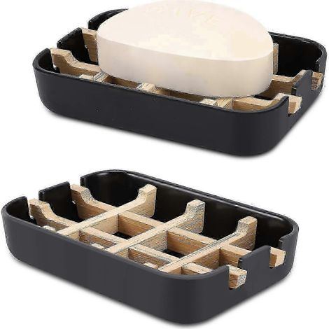 Porte-savon mural noir pour salle de bain pour lavabo