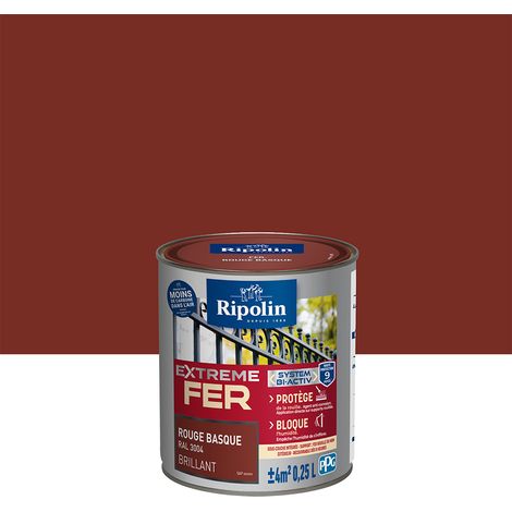 Peinture Fer RIPOLIN Extreme Fer Bi-Activ Rouge Basque 0,25 L (1/5)