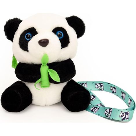 Sac bandoulière panda, petit sac à dos panda pour enfants, mignon, dessin animé, fermeture éclair, sac fourre-tout panda, sac à dos panda pour les fêtes, 18 cm (1/5)