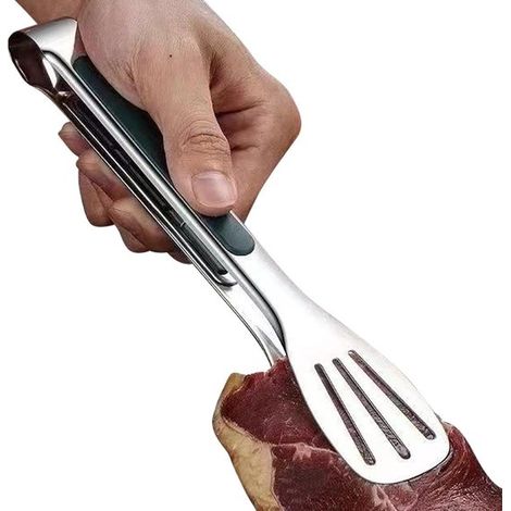 Pinze da portata, pinze da cucina per servire antipasti, acciaio inox, 18 cm, argento (1/5)