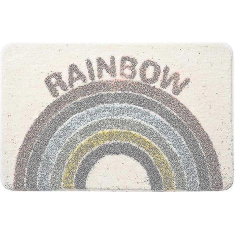 Tapis de bain arc-en-ciel floqué, tapis de salle de bain (1/5)