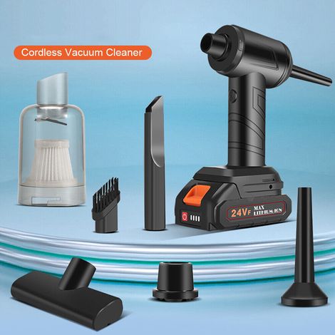 Aspirateur de voiture sans fil, nettoyeur à main Portable 300W 12000PA pour la maison, forte aspiration Rechargeable avec 2 batteries (1/5)